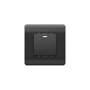 (NEW3-E) Выключатель 1-клавишный без фиксации с подсветкой, 10А, черный