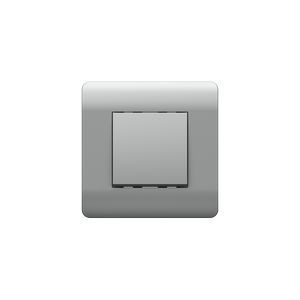 (NEW3-E) Выключатель 1-клавишный без фиксации, 10А, серебряный