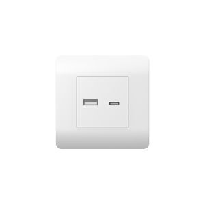 (NEW3-E) Розетка USB A+С, 5В/2,1А, белый