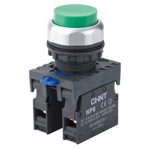 Кнопка упр. выступ., NP8-10GND/3 подсвет., самовозв., зелен., AC/DC 24В(LED), 1НО, IP65 (R)